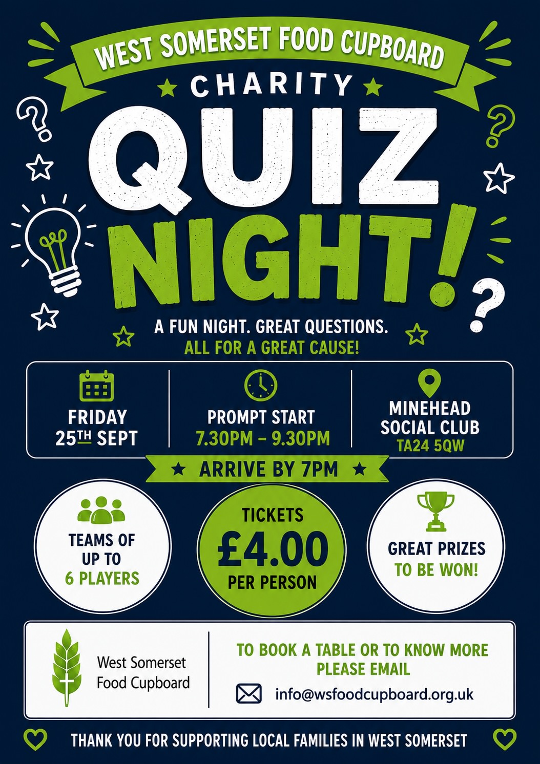 Charity Quiz Night – Friday 25th September