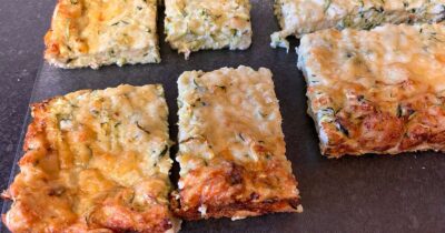 Recipe: Courgette, Basil and Cheddar Bread Frittata